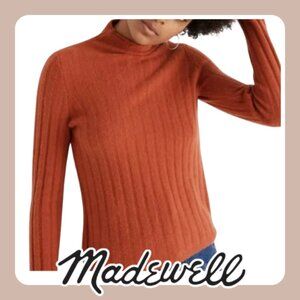 Madewell | Orange Evercrest Turtleneck Sweater in Coziest Yarn